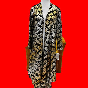 LuLaRoe Black and Gold Floral Cardigan